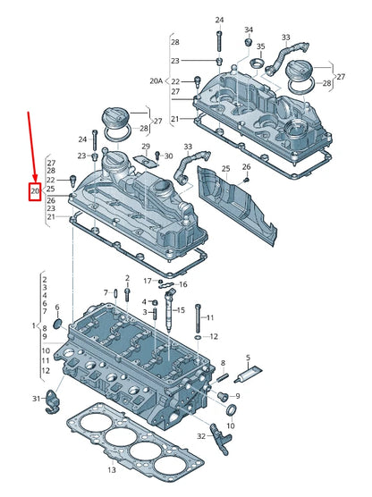 NEW VW AMAROK 2H ENGINE CYLINDER HEAD COVER 03L103469F ORIGINAL