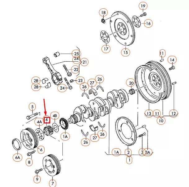 NEW AUDI A3 8P CRANKSHAFT TOOTHED BELT PULLEY 038105263H