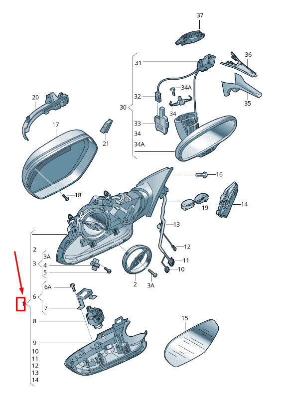 new audi a6 avant c7 front left side wing mirror rhd 4g2857409al01c original