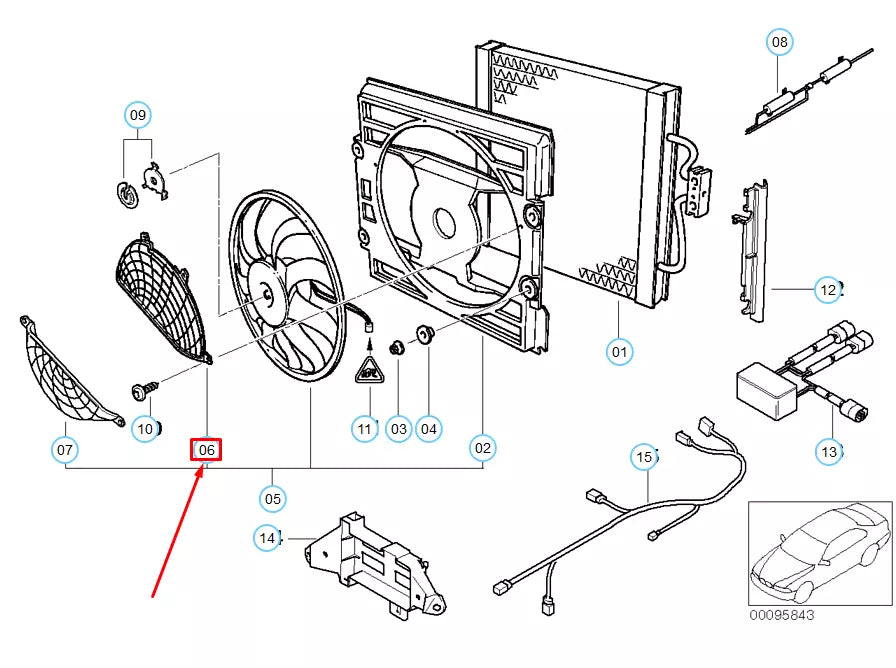 NEW BMW 5 E39 RADIATOR COOLING FAN UPPER PROTECTION GRILLE 64548361937 ORIGINAL