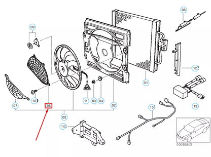 NEW BMW 5 E39 RADIATOR COOLING FAN UPPER PROTECTION GRILLE 64548361937 ORIGINAL