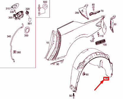 NEW MERCEDES-BENZ SL R231 REAR RIGHT WHEEL HOUSING LINER A2316901430 ORIGINAL