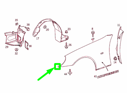 new mercedes-benz slk r170 front left fender a1708800106 original