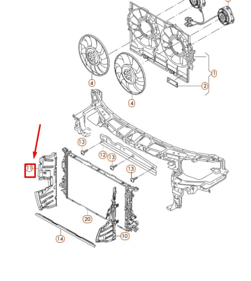 NEW AUDI A6 C7 RADIATOR RIGHT AIR GUIDE 4G0121284CA