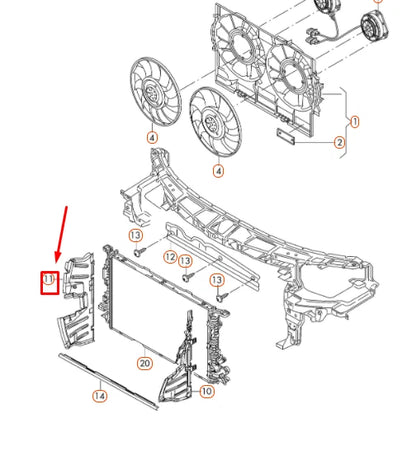 NEW AUDI A6 C7 RADIATOR RIGHT AIR GUIDE 4G0121284CA