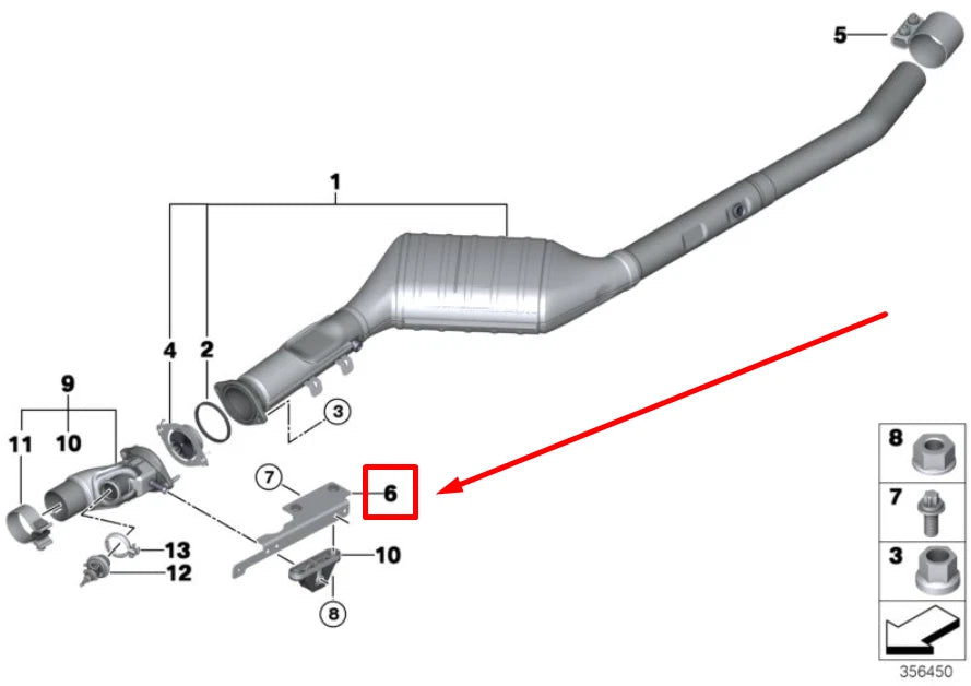 NEW BMW X5 F15 EXHAUST SYSTEM HANGER BRACKET 8515523 18208515523 ORIGINAL