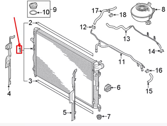 NEW AUDI RS3 8V ENGINE COOLING RADIATOR 8V0121251B ORIGINAL