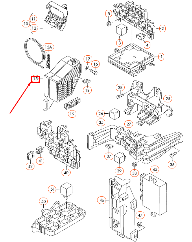 NEW AUDI A4 B7 FUSE HOLDER LHD 8D1941824 ORIGINAL