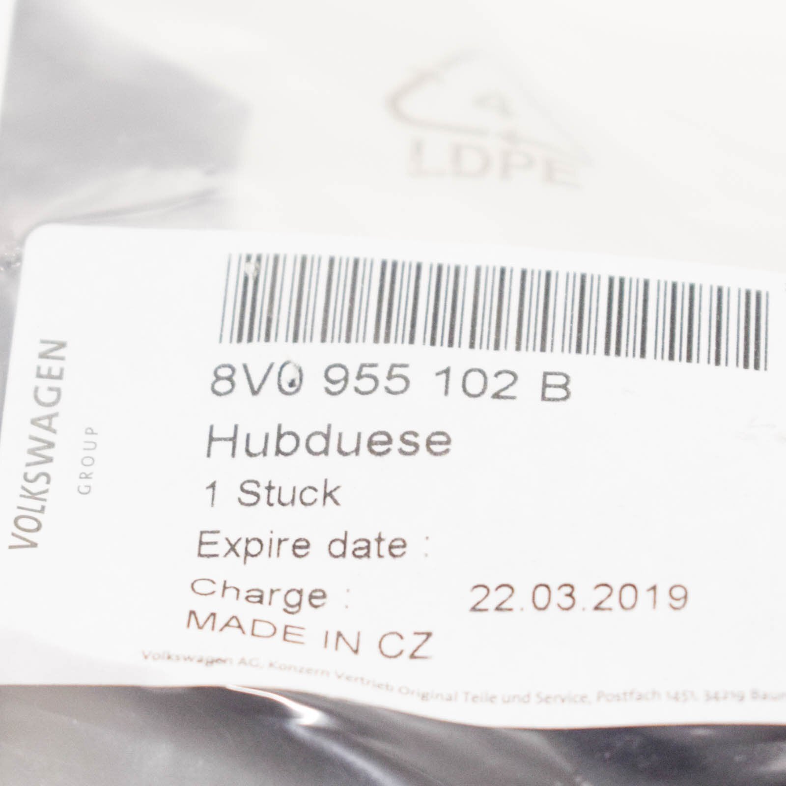 NEW AUDI A3 8V RIGHT HEADLIGHT WASHER PUMP 8V0955102B ORIGINAL