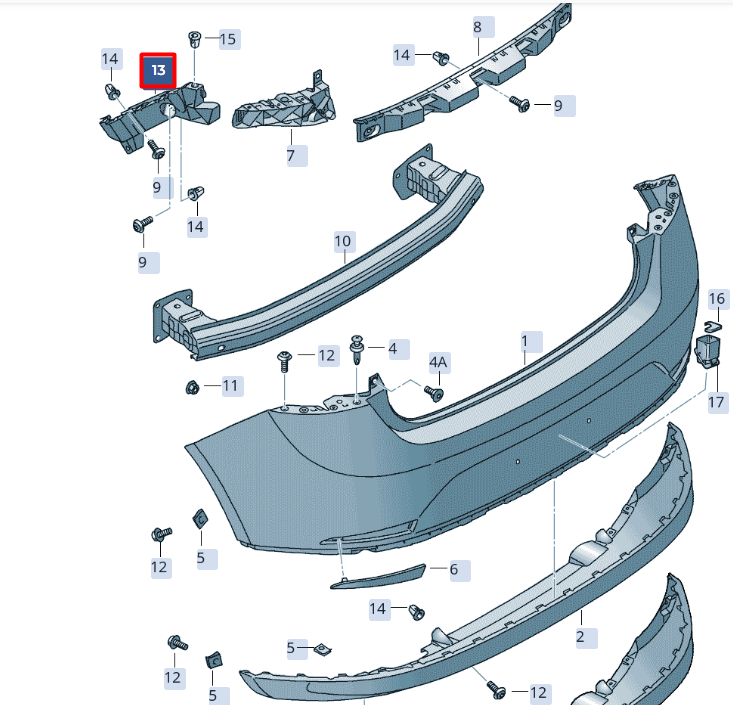 new seat ibiza iv st 6j 6p rear right bumper bracket 6j4807394b original