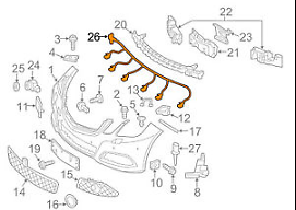 NEW MERCEDES BENZ E W212 FRONT BUMPER PDC WIRING HARNESS A2125405610 ORIGINAL