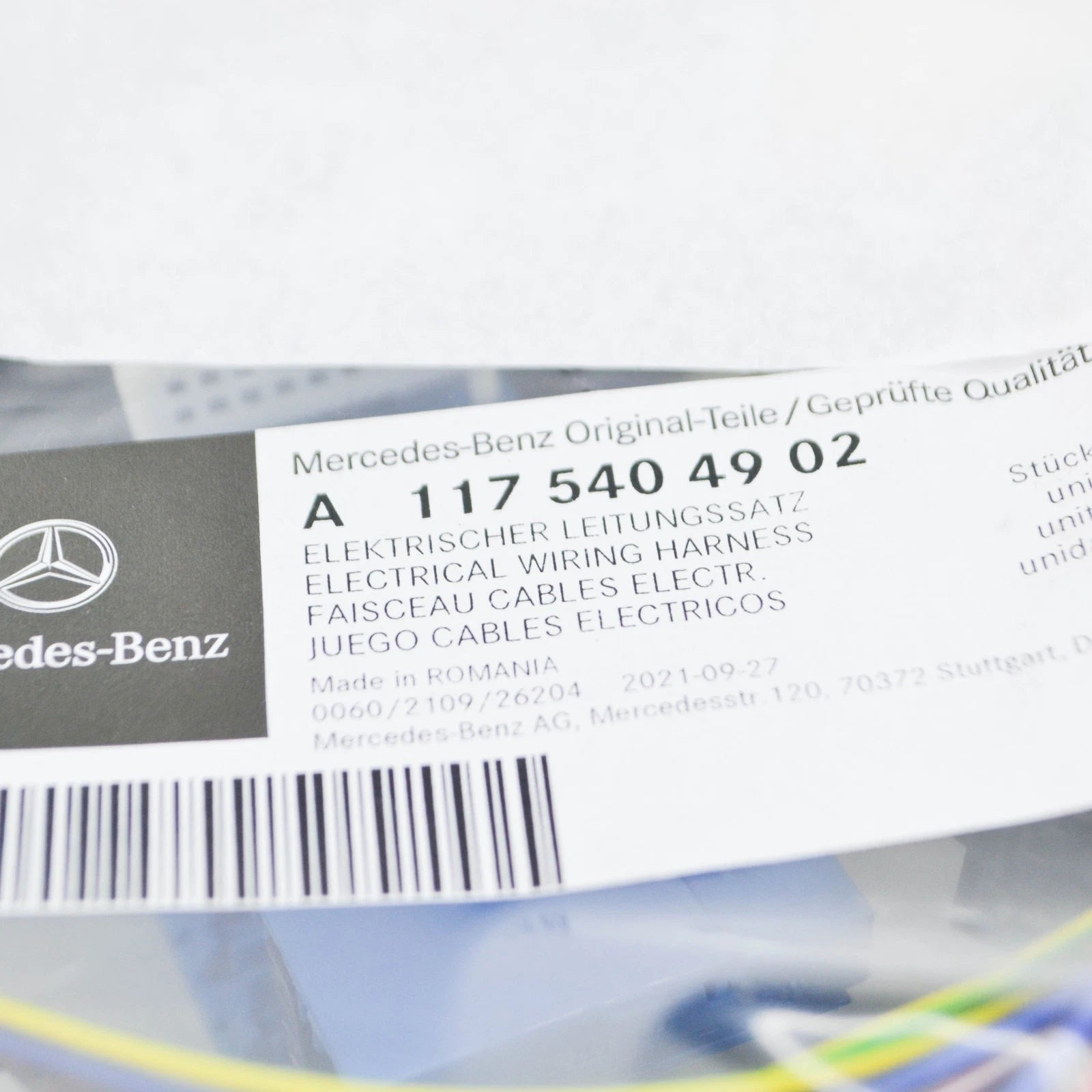 NEW MB CLA C117 REVERSING CAMERA WIRING HARNESS LHD A1175404902 ORIGINAL