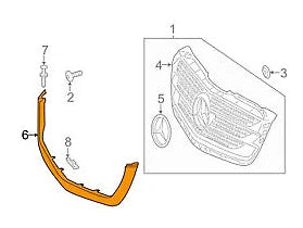 NEW MB SPRINTER 906 FRONT BUMPER RADIATOR GRILLE FRAME A9068880051 ORIGINAL