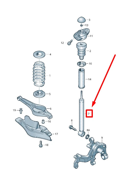 NEW VW GOLF VI 5K1 REAR SHOCK ABSORBER 1K0513029ME