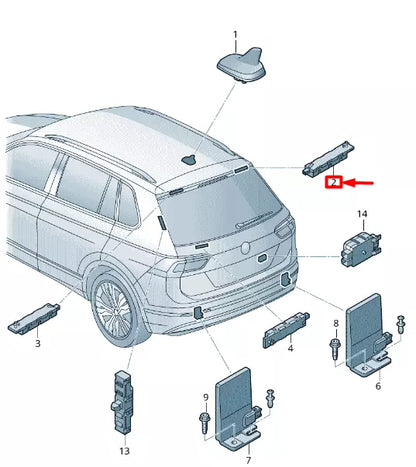 NEW VOLKSWAGEN TIGUAN AD1 RIGHT UPPER ANTENNA AMPLIFIER 5NA035577E