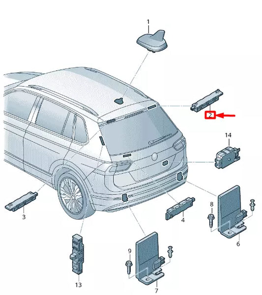 NEW VOLKSWAGEN TIGUAN AD1 RIGHT UPPER ANTENNA AMPLIFIER 5NA035577E
