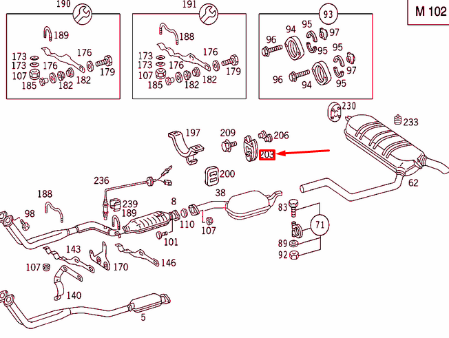 NEW MERCEDES-BENZ E W124 EXHAUST SYSTEM SUSPENSION RING A2014920116 ORIGINAL
