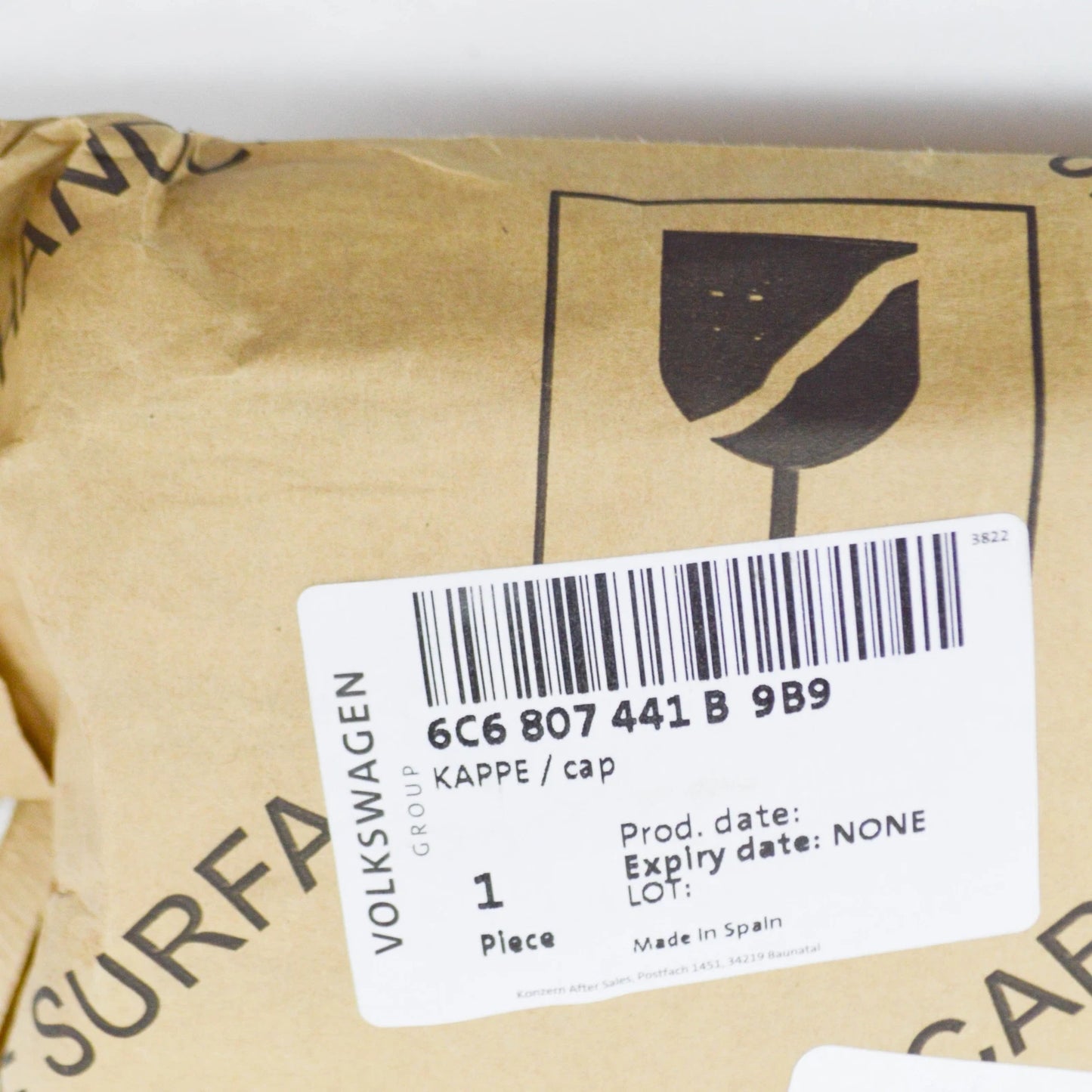 NEW VOLKSWAGEN POLO 6R REAR RIGHT TOW HITCH COVER CAP 6C6807441B9B9 ORIGINAL