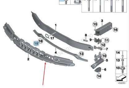 NEW BMW 3 F30 FRONT BUMPER SHOCK ABSORBER FOAM 51117396916 7396916 2015 ORIGINAL