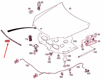 NEW MERCEDES-BENZ C-CLASS W204 ENGINE HOOD SEAL A2048800297 ORIGINAL