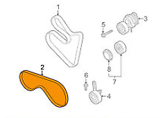 new bmw x5 e70 a/c compressor belt 11287631821 7631821 4.8 petrol original