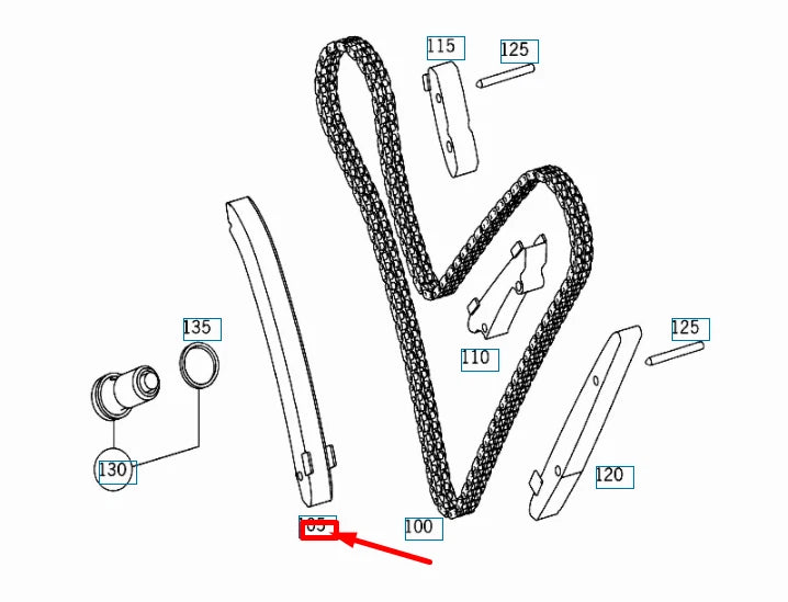 NEW MERCEDES-BENZ S W220 RIGHT LOWER CHAIN GUIDE A1370520716 ORIGINAL
