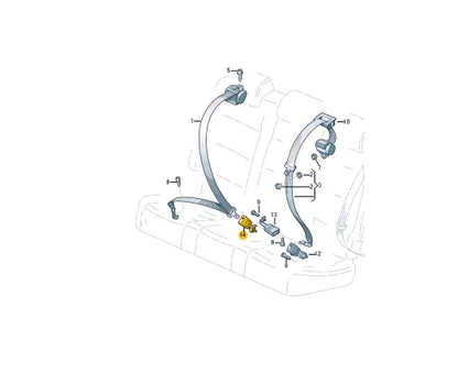 NEW VOLKSWAGEN TIGUAN 5N REAR RIGHT SEAT BUCKLE LATCH 5M0857754EQVZ ORIGINAL