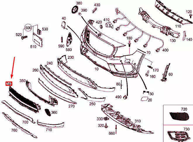 NEW MERCEDES-BENZ GLA X156 FRONT BUMPER LOWER GRILLE A1568850822 ORIGINAL