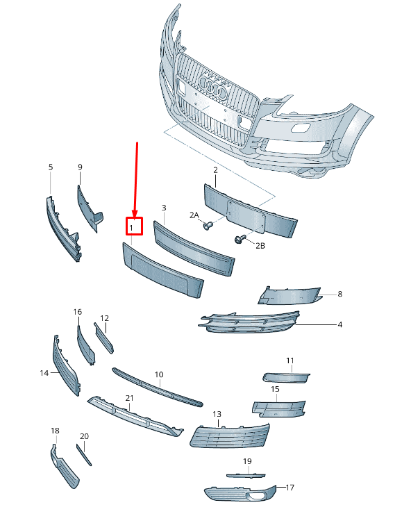new audi q7 4l front license plate holder 4l0807285ag 3fz 4l0807285ag3fz