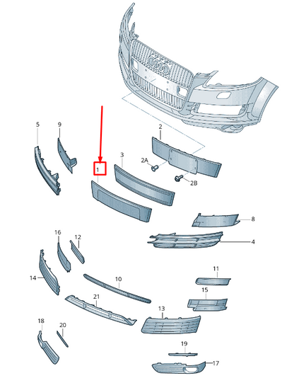 new audi q7 4l front license plate holder 4l0807285ag 3fz 4l0807285ag3fz