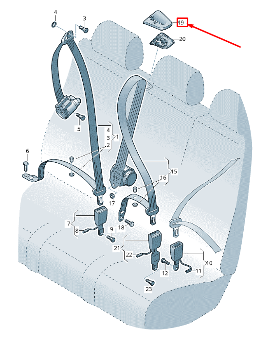 new audi q7 4m rear upper seat belt trim bezel 4m0857763mg6 original