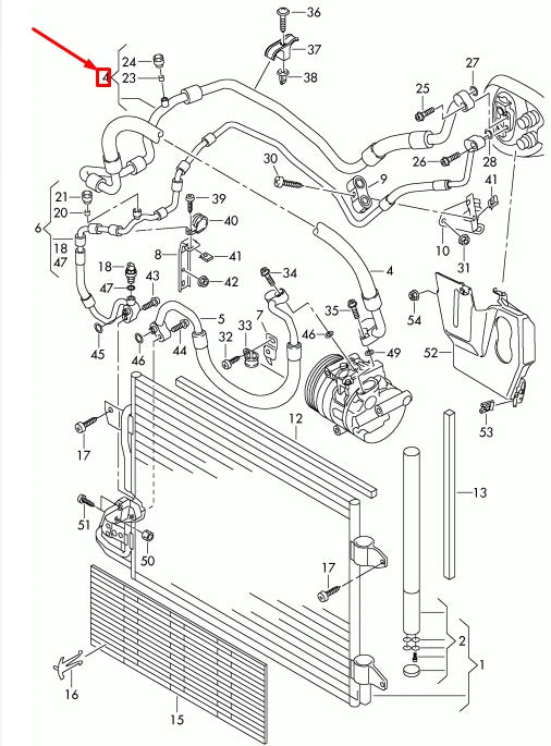 NEW AUDI A3 8P REFRIGERANT HOSE 1K0820744T ORIGINAL