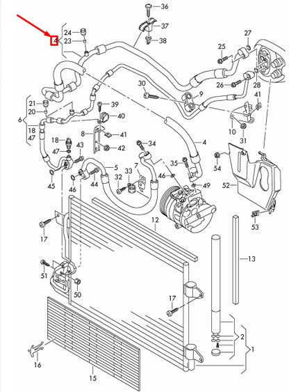 NEW AUDI A3 8P REFRIGERANT HOSE 1K0820744T ORIGINAL