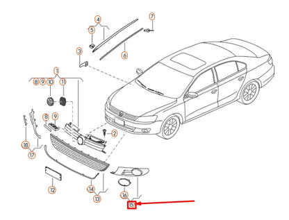 NEW VOLKSWAGEN JETTA A6 FRONT BUMPER RIGHT VENT GRILLE 5C68536669B9 ORIGINAL