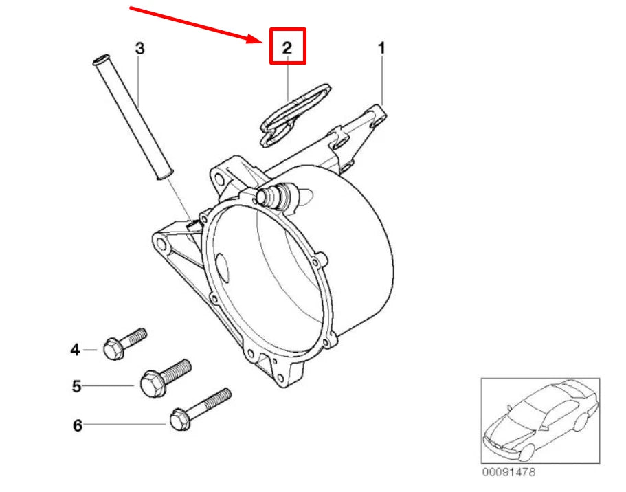 NEW BMW 7 E65, E66, E67 ALTERNATOR HOUSING GASKET 12317512327 7512327 ORIGINAL