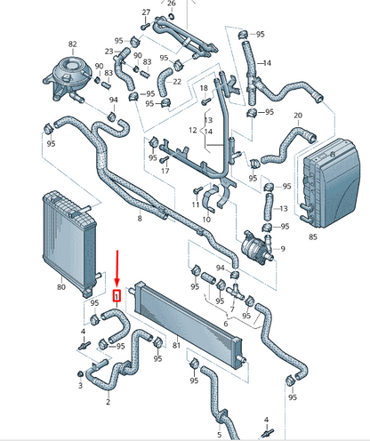 NEW VW TOUAREG 7P MK2 COOLANT RETURN HOSE 7P0121051A ORIGINAL