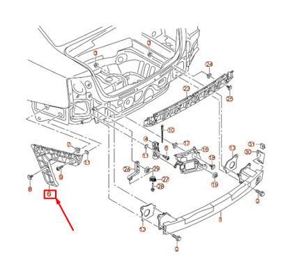 NEW AUDI A6 C7 REAR BUMPER RIGHT GUIDE SECTION 4G5807454C ORIGINAL
