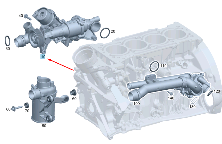 new mercedes-benz e w213 coolant pump a2742001000 original