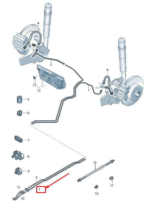 NEW VW GOLF VII 5G MK7 LEFT BRAKE LINE 5Q0614741H