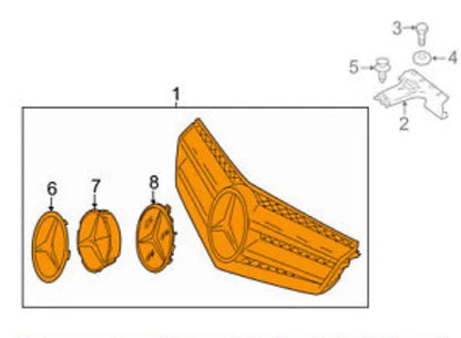 NEW MB C W204 FRONT BUMPER CENTER RADIATOR GRILLE A20488020839040 ORIGINAL
