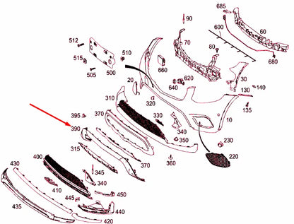 NEW MERCEDES-BENZ GLC C253 FRONT BUMPER BASIC CARRIER TRIM A2538852425 ORIGINAL