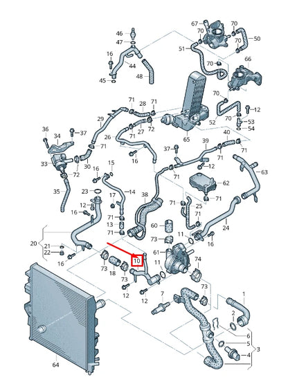 NEW AUDI Q7 4L ENGINE COOLANT PIPE 057121481T ORIGINAL