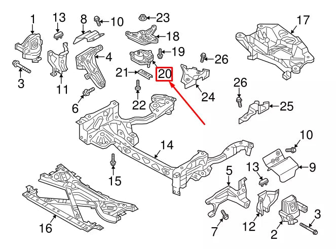 NEW AUDI A7 SPORTBACK 4G AUTOMATIC TRANSMISSION MOUNT 4M0399153AE ORIGINAL