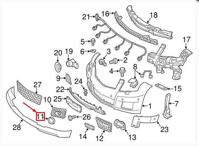 NEW MERCEDES GLK X204 BUMPER FOG GRILLE CHROME TRIM RIGHT A2048851074