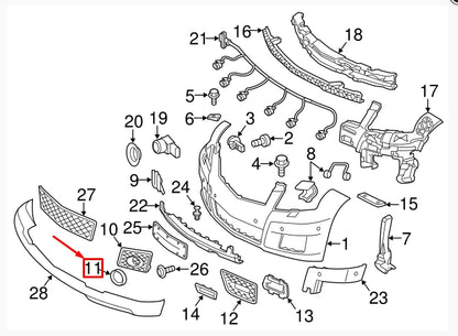 NEW MERCEDES GLK X204 BUMPER FOG GRILLE CHROME TRIM RIGHT A2048851074