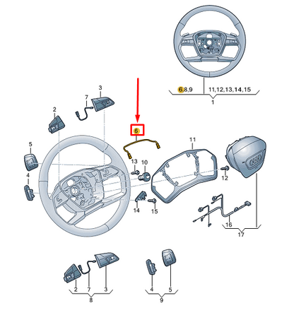 new audi q4 e-tron steering wheel wiring harness 89a971589 original