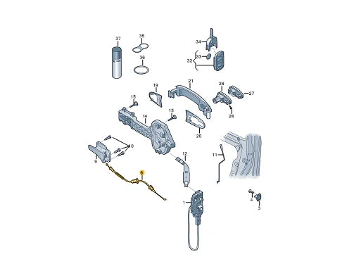 NEW VOLKSWAGEN CRAFTER 2E RIGHT BOWDEN CABLE 2E0837018