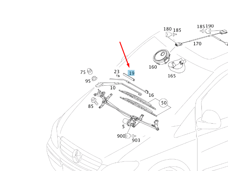 NEW MERCEDES-BENZ VITO W639 FRONT WINDSHIELD WIPER ARM CLAMP A0008690333