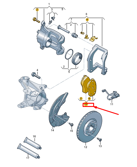 new audi q4 e-tron front brake pads 1ea698151b original
