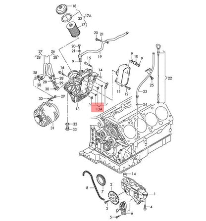 NEW AUDI A8 D3 GASKET SET FOR OIL FILTER HOLDER 057198405
